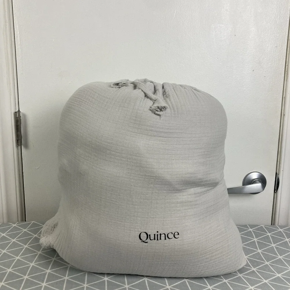 Quince Organic Cotton Gauze Duvet Cover Set King/Cal King Light Grey Mist Shams